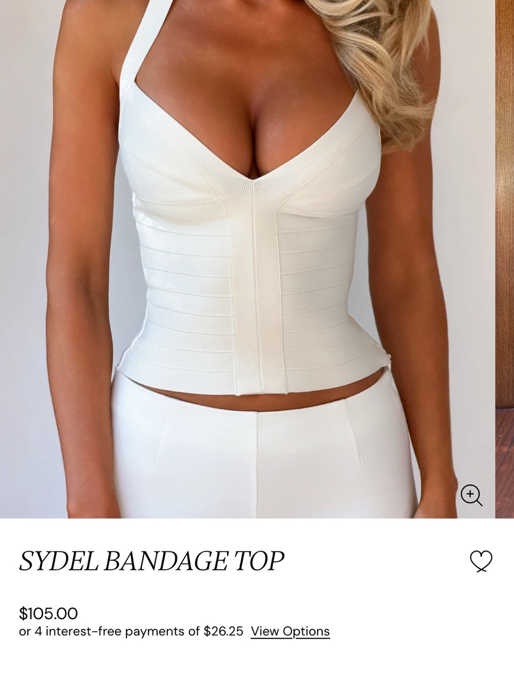 Bandage V-Neck White Women’s Top
